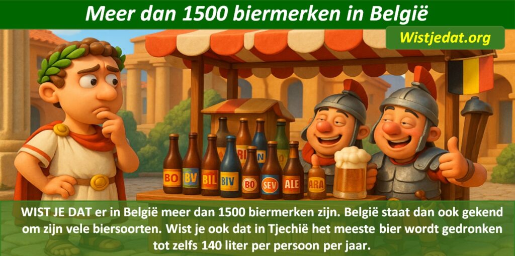 Gratis grappige cartoon foto over de vele soorten bier in België met leuke weetjes, wist je datjes