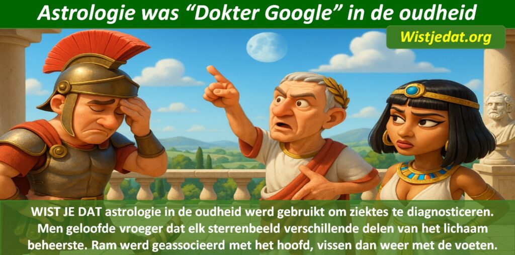 Gratis grappige cartoon foto over Astrologie ofwel horoscoop en dokter Google met leuke weetjes, wist je datjes