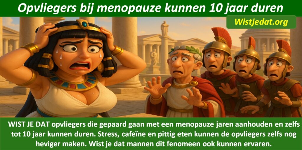 Gratis grappige cartoon foto over opvliegers tijdens de menopauze en de angst van de mannen met leuke weetjes, wist je datjes