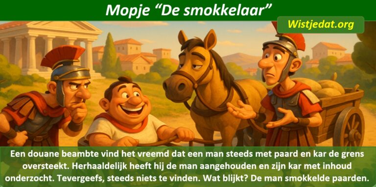 Gratis grappige cartoon foto met mop en grap over een smokkelaar en zijn paard