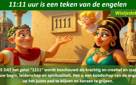 Gratis grappige cartoon foto met man en vrouw die geloven in 11:11 als het teken van de engelen met leuke weetjes, wist je datjes