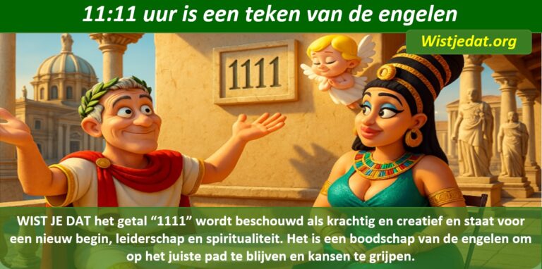 Gratis grappige cartoon foto met man en vrouw die geloven in 11:11 als het teken van de engelen met leuke weetjes, wist je datjes