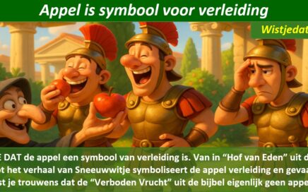 Gratis grappige cartoon foto met een heks die een appel geeft aan soldaten zoals het sprookje met leuke weetjes, wist je datjes