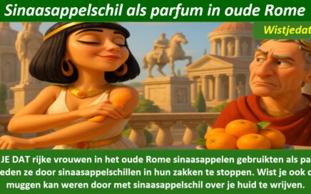 Gratis grappige cartoon foto over hoe de schil van sinaasappelen en appelsienen werd gebruikt als goede parfum met leuke weetjes, wist je datjes