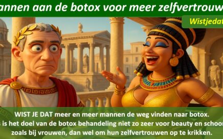 Gratis grappige cartoon foto met man die botox behandeling heeft ondergaan met leuke weetjes, wist je datjes