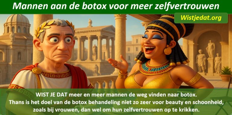 Gratis grappige cartoon foto met man die botox behandeling heeft ondergaan met leuke weetjes, wist je datjes