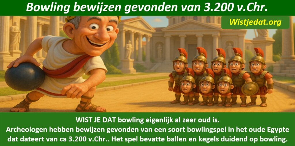 Gratis grappige cartoon foto over bowling en bowlen in de oudheid met leuke weetjes, wist je datjes