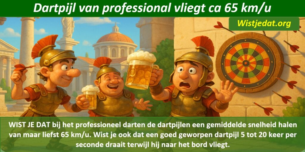 Gratis grappige cartoon foto met oude Romeinen die darts spelen met leuke weetjes, wist je datjes over darten