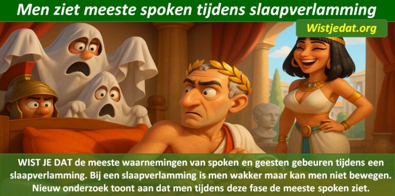 Gratis grappige cartoon foto over het zien van geesten en spoken tijdens slaapverlamming met leuke weetjes, wist je datjes