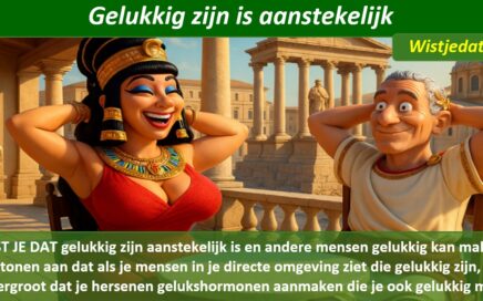Gratis grappige cartoon foto met man en vrouw die gelukkig zijn met leuke weetjes, wist je datjes over geluk