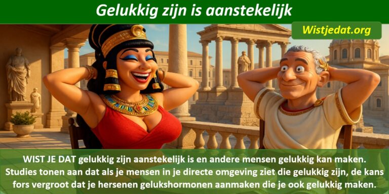 Gratis grappige cartoon foto met man en vrouw die gelukkig zijn met leuke weetjes, wist je datjes over geluk