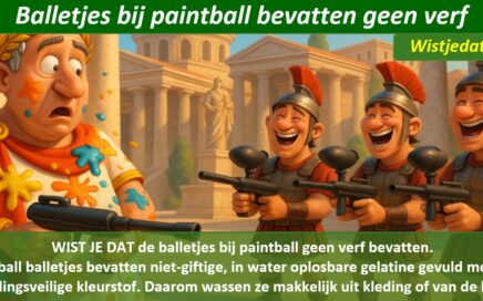 Gratis grappige cartoon foto over paintball en paintballen met leuke weetjes, wist je datjes