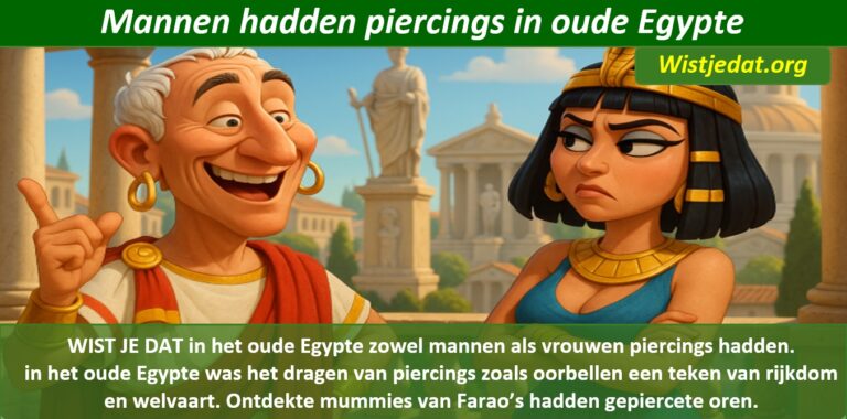Gratis grappige cartoon foto van man die oorbellen en piercing draagt tegen de zin van zijn vrouw met leuke weetjes, wist je datjes