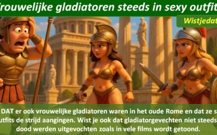 Gratis grappige cartoon foto met sexy vrouwelijke gladiatoren in het oude Rome met leuke weetjes, wist je datjes