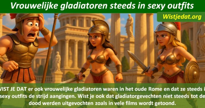 Gratis grappige cartoon foto met sexy vrouwelijke gladiatoren in het oude Rome met leuke weetjes, wist je datjes