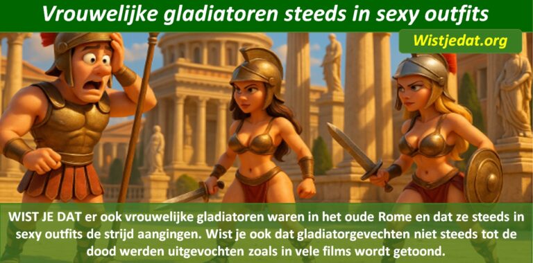 Gratis grappige cartoon foto met sexy vrouwelijke gladiatoren in het oude Rome met leuke weetjes, wist je datjes