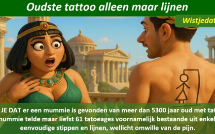 Gratis grappige cartoon foto van een vreemde tattoo of tatoeages op de rug van een man met boze vrouw met leuke weetjes, wist je datjes