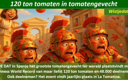 Gratis grappige cartoon foto van tomaten gevecht in Spanje La Tomatina met leuke weetjes, wist je datjes