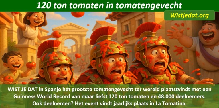 Gratis grappige cartoon foto van tomaten gevecht in Spanje La Tomatina met leuke weetjes, wist je datjes