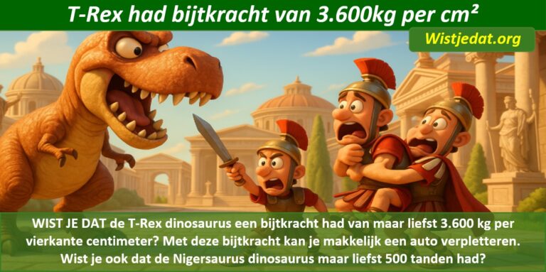 Gratis grappige cartoon foto met dinosaurus T-Rex en leuke weetjes, wist je datjes