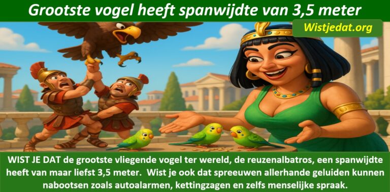Gratis grappige cartoon foto met kleine parkieten en grote roofvogel met leuke weetjes, wist je datjes
