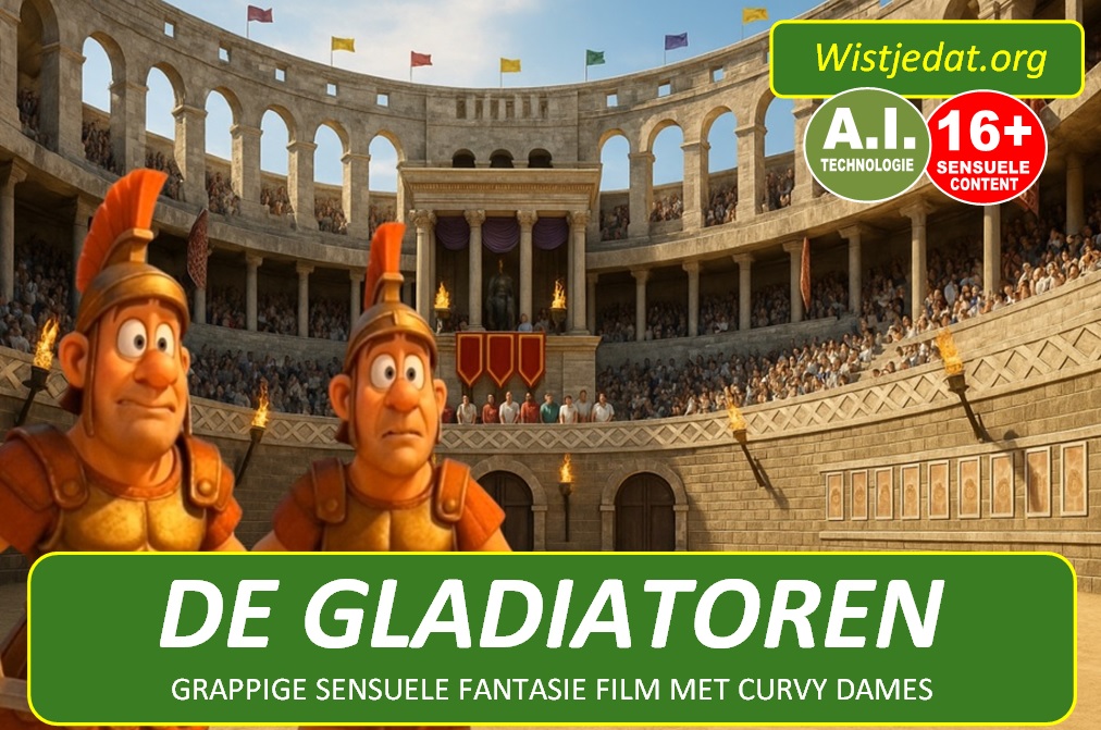 De gladiatoren, grappige sensuele humor film met curvy dames met grote borsten en een maatje meer 01